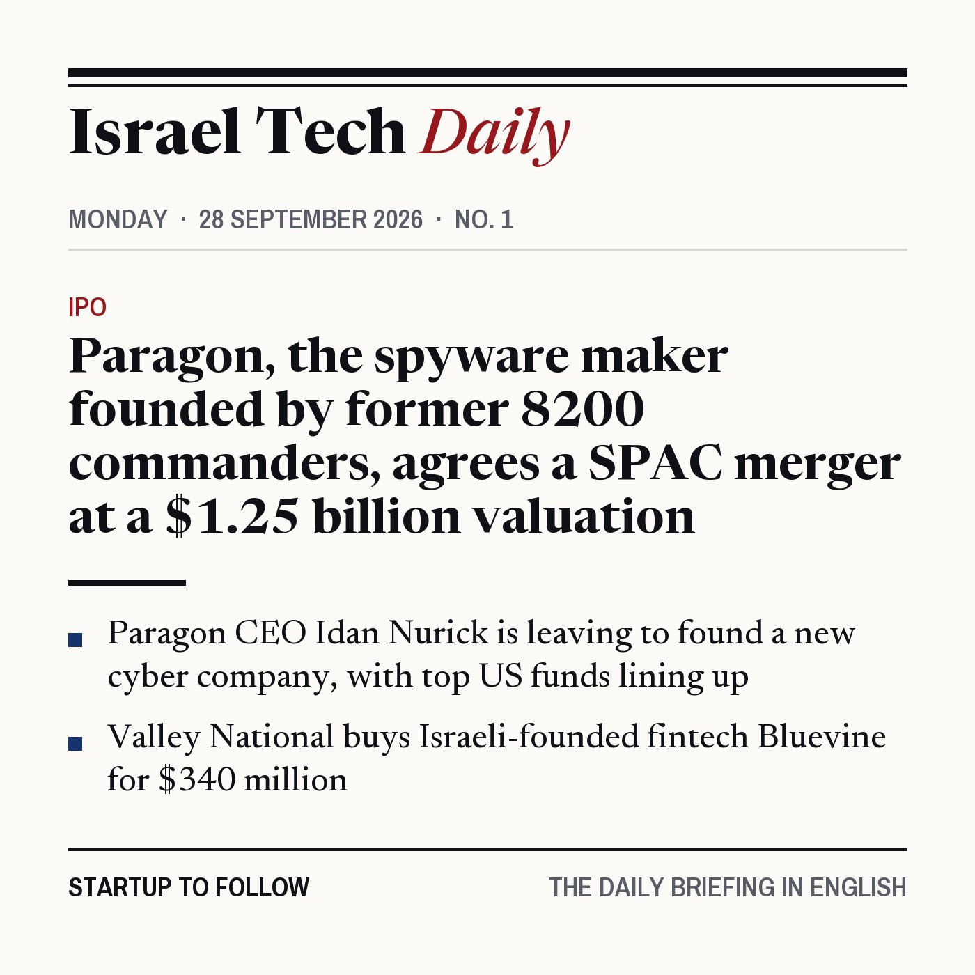 Israel Tech Daily, 28 September 2026