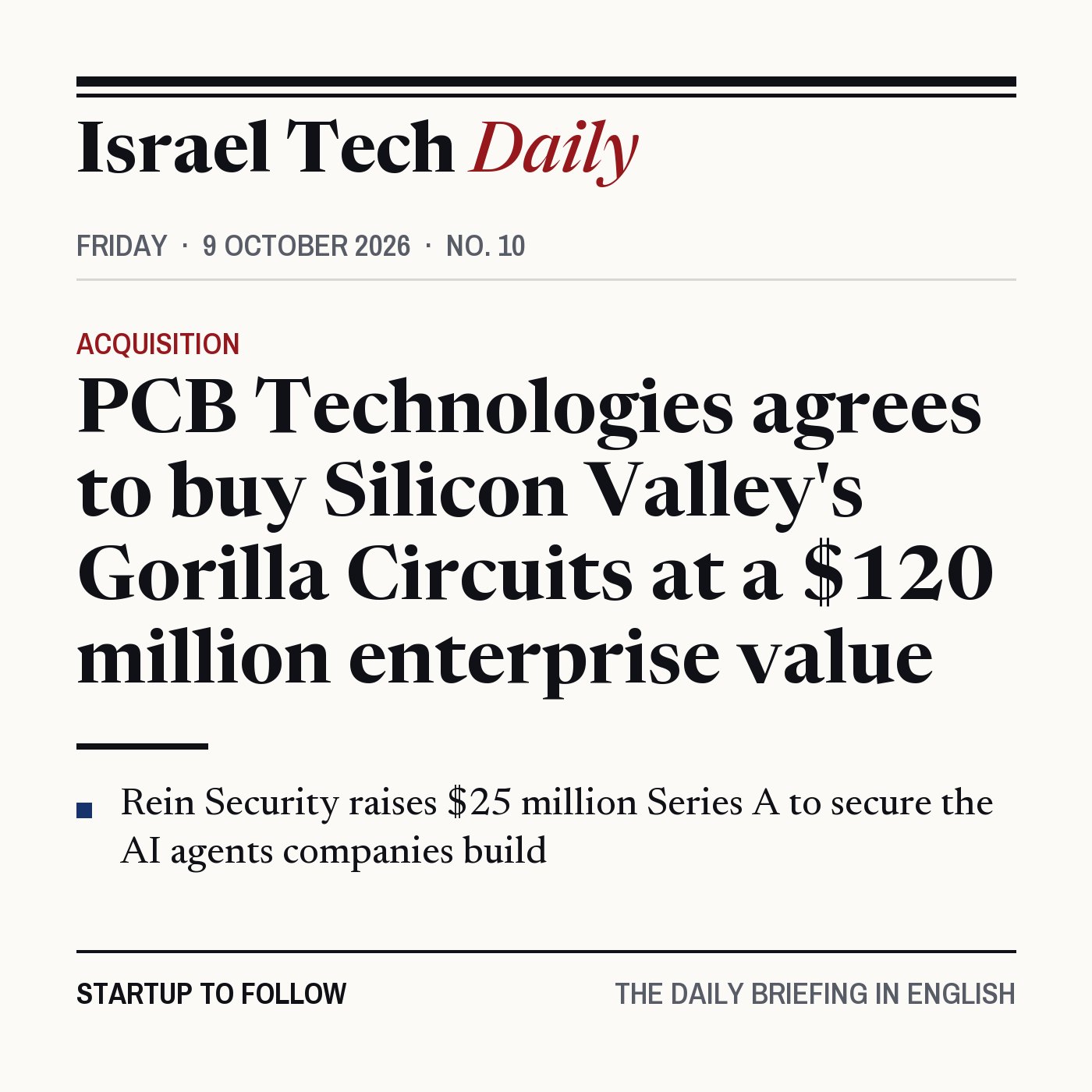 Israel Tech Daily, 9 October 2026