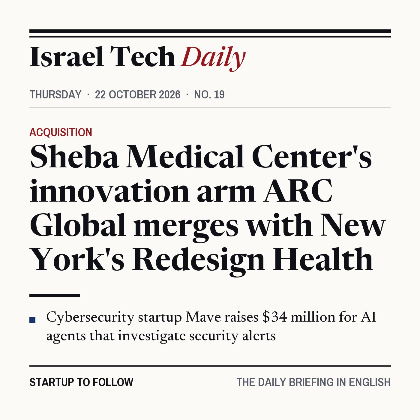 Israel Tech Daily, 22 October 2026